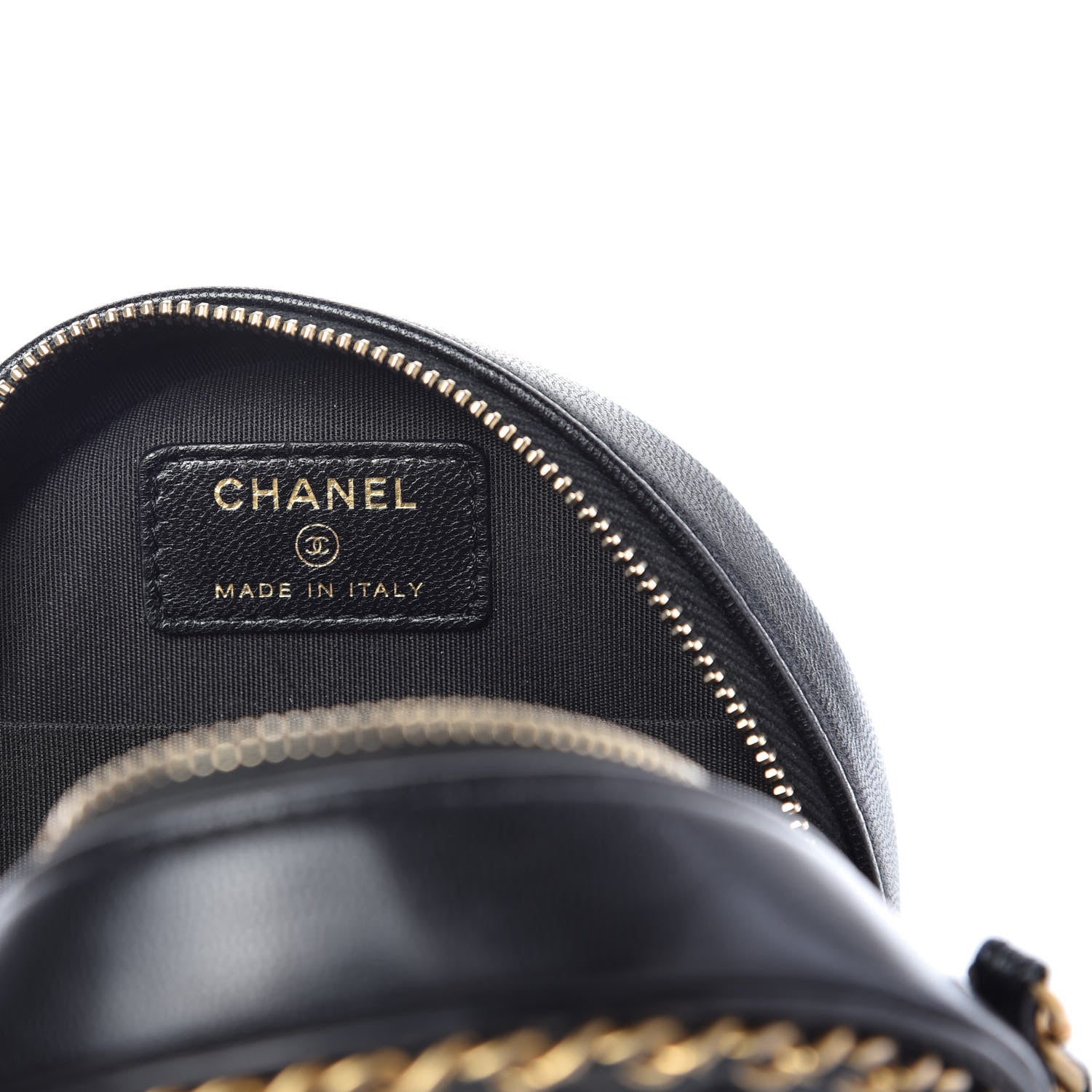 Chanel Lambskin Quilted Round Filigree Chain Around Crossbody Black 8 of 10