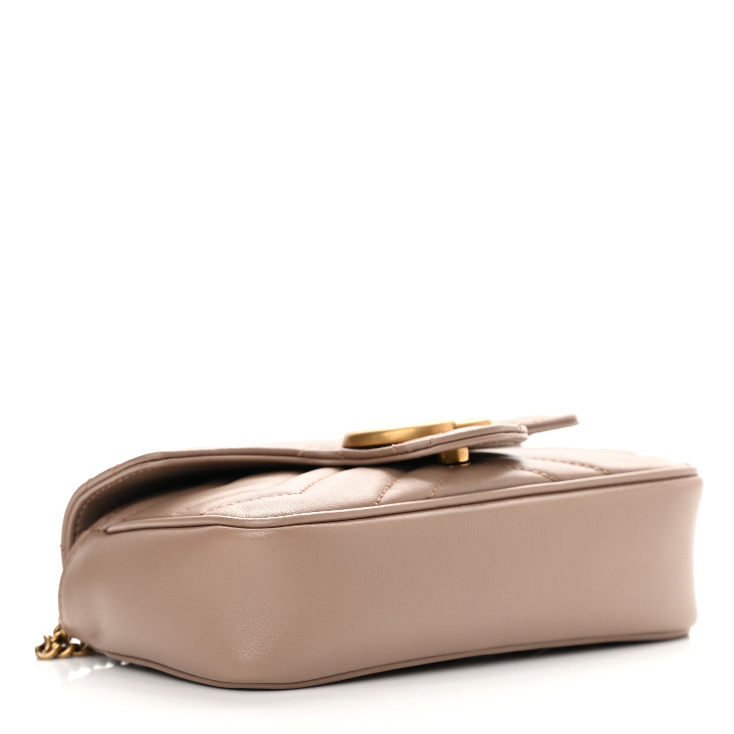 Gucci Calfskin Matelasse Super Mini GG Marmont Shoulder Bag Porcelain Rose 4 of 13