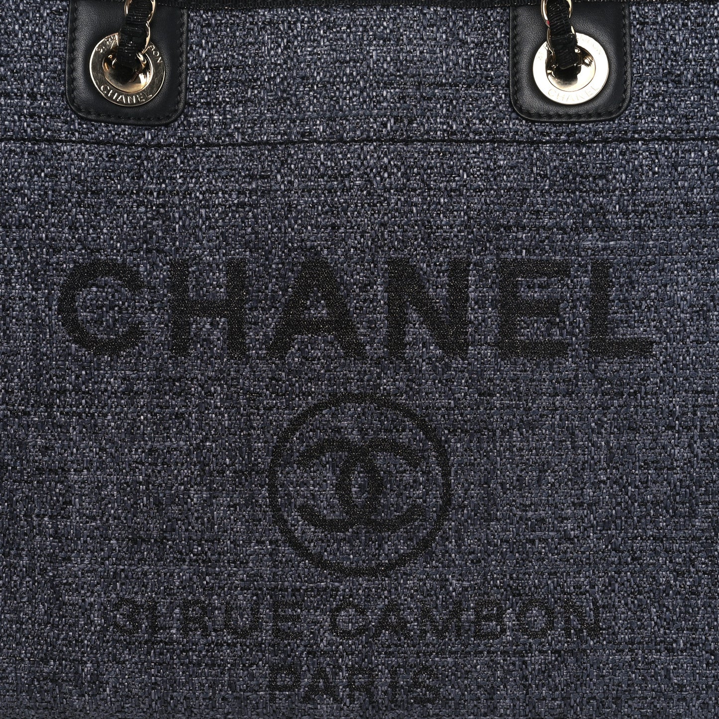 Mixed Fibers Calfskin Small Deauville Tote Blue