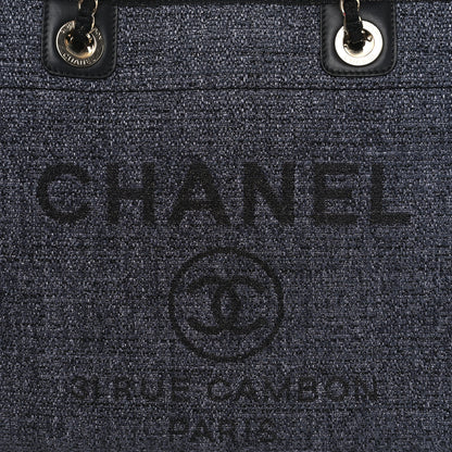 Chanel Mixed Fibers Calfskin Small Deauville Tote Blue 8 of 10