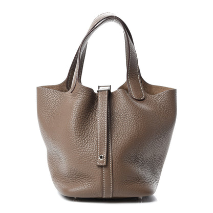 Hermes Taurillon Clemence Picotin Lock 18 PM Etoupe 1 of 11