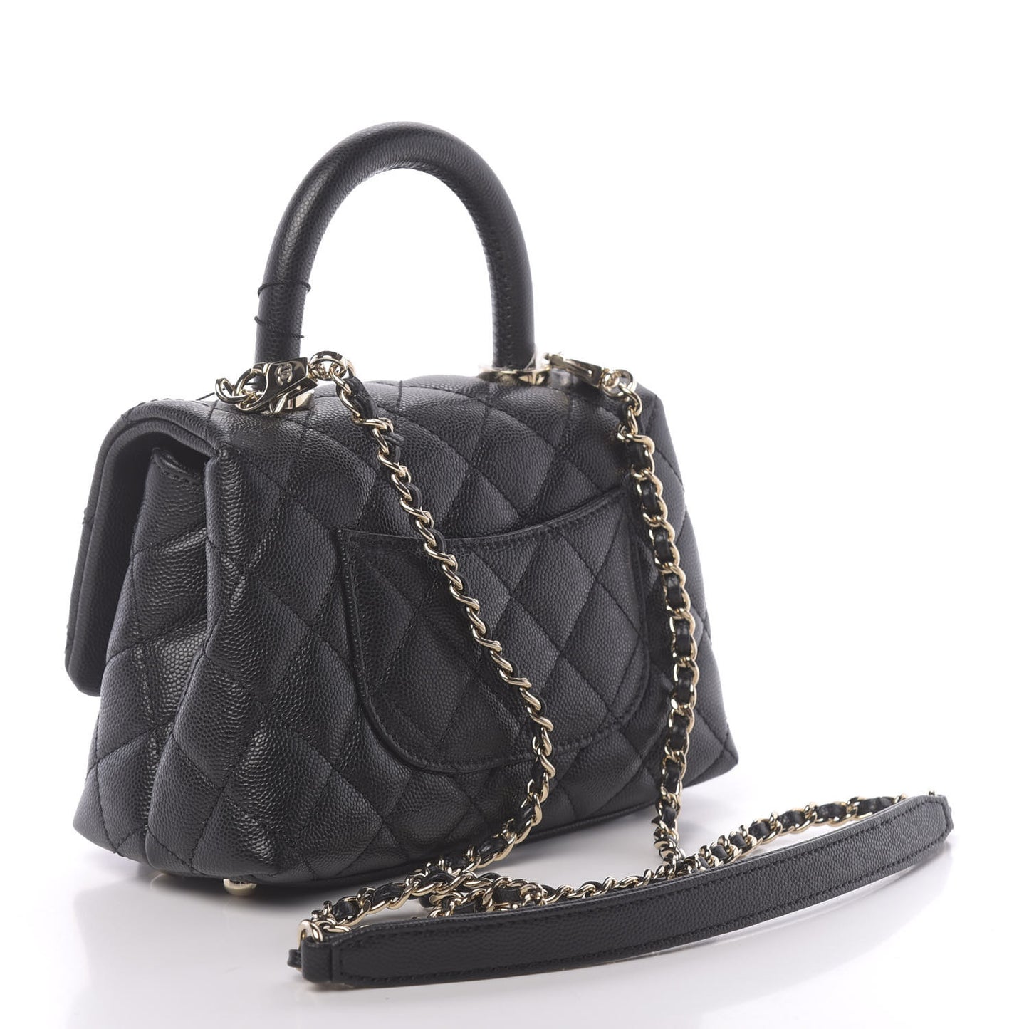 Caviar Quilted Extra Mini Coco Handle Flap Black