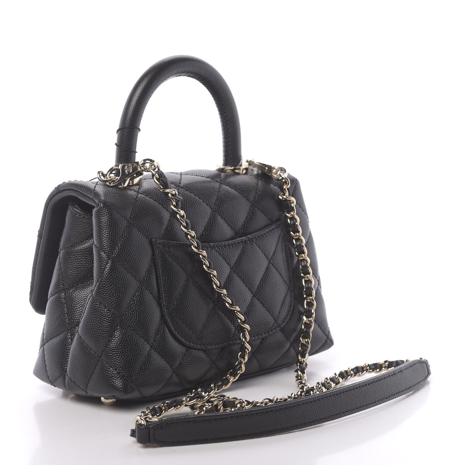 Chanel Caviar Quilted Extra Mini Coco Handle Flap Black 3 of 11