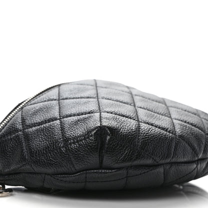 Chanel Grained Calfskin Quilted Waist Belt Bag Black 7 of 8