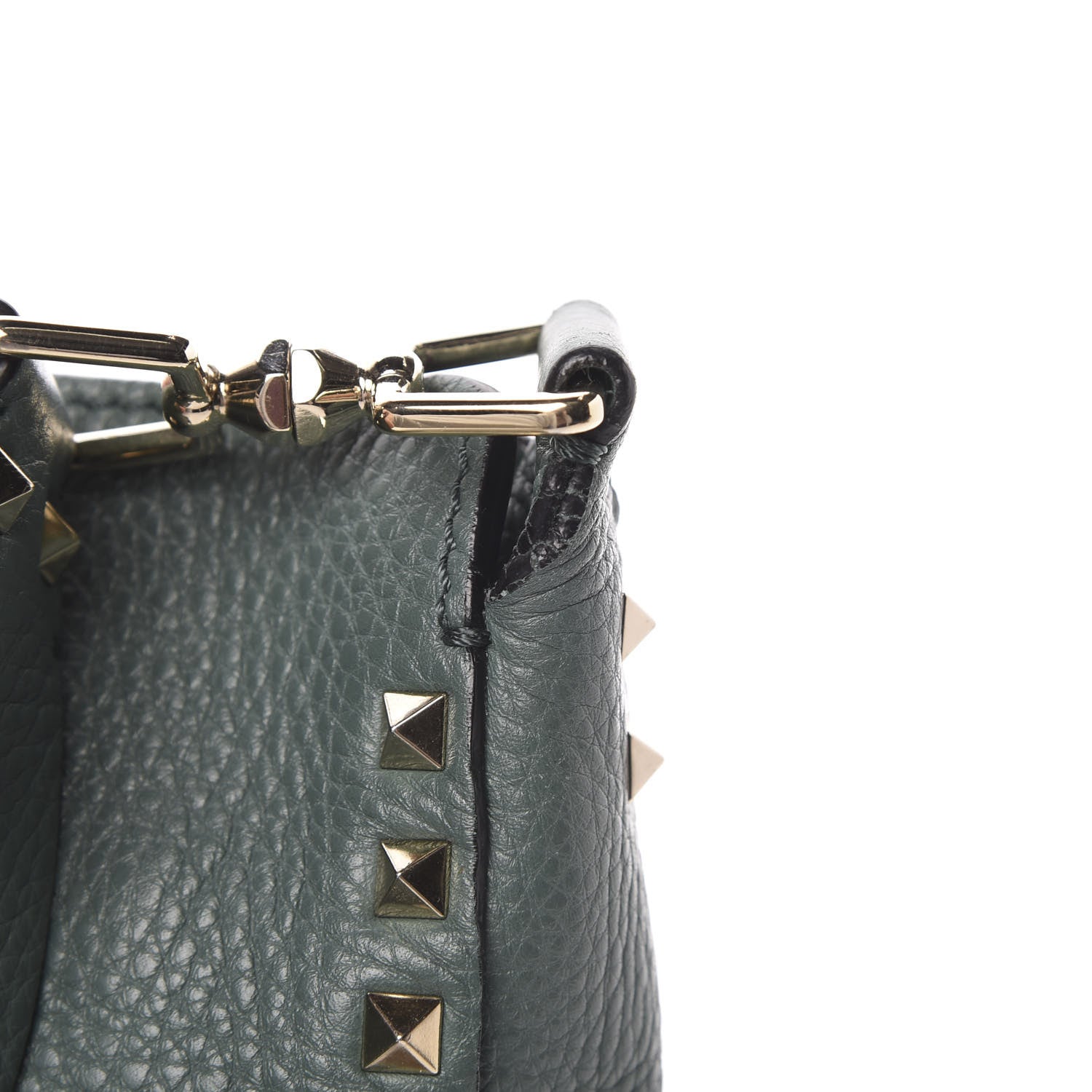 Valentino Garavani Pebbled Calfskin Small Rockstud Flip-Lock Messenger Bag Giada 12 of 12