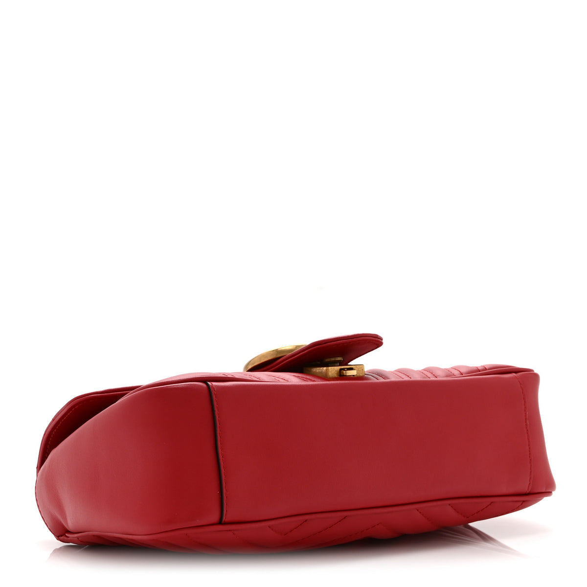 Gucci Calfskin Matelasse Small GG Marmont Shoulder Bag Hibiscus Red 4 of 11