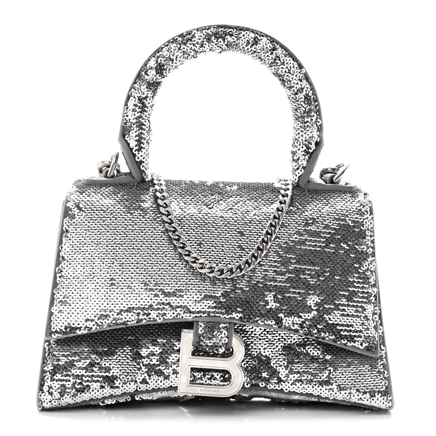 Balenciaga Sequin Hourglass Top Handle Bag XS Silver 1 of 11