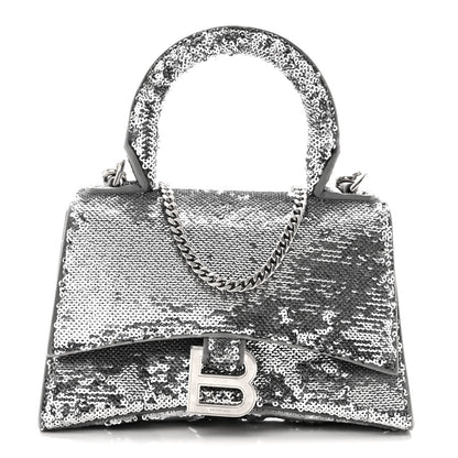 Balenciaga Sequin Hourglass Top Handle Bag XS Silver 1 of 11