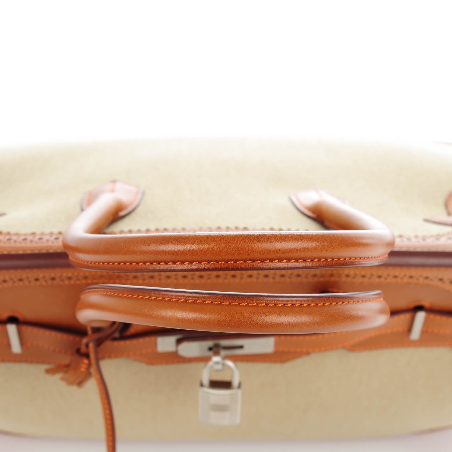 Hermes Barenia Toile Ghillies Birkin 35 Fauve 2 of 28