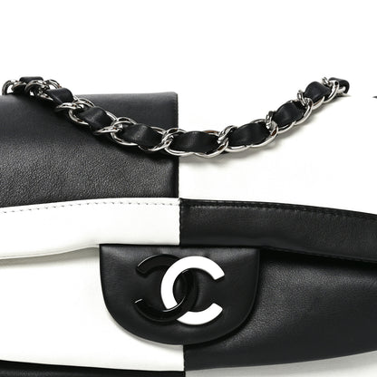 Chanel Lambskin Geometric Patchwork Mini Flap Black White 8 of 10