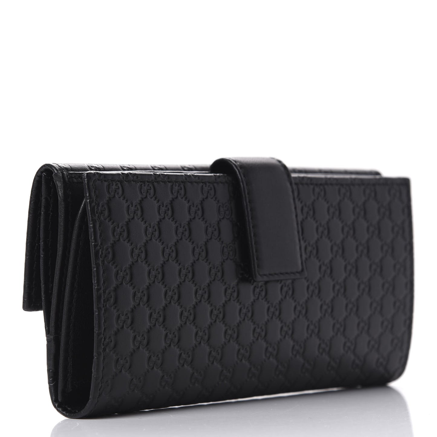 Microguccissima Continental Flap Wallet Black