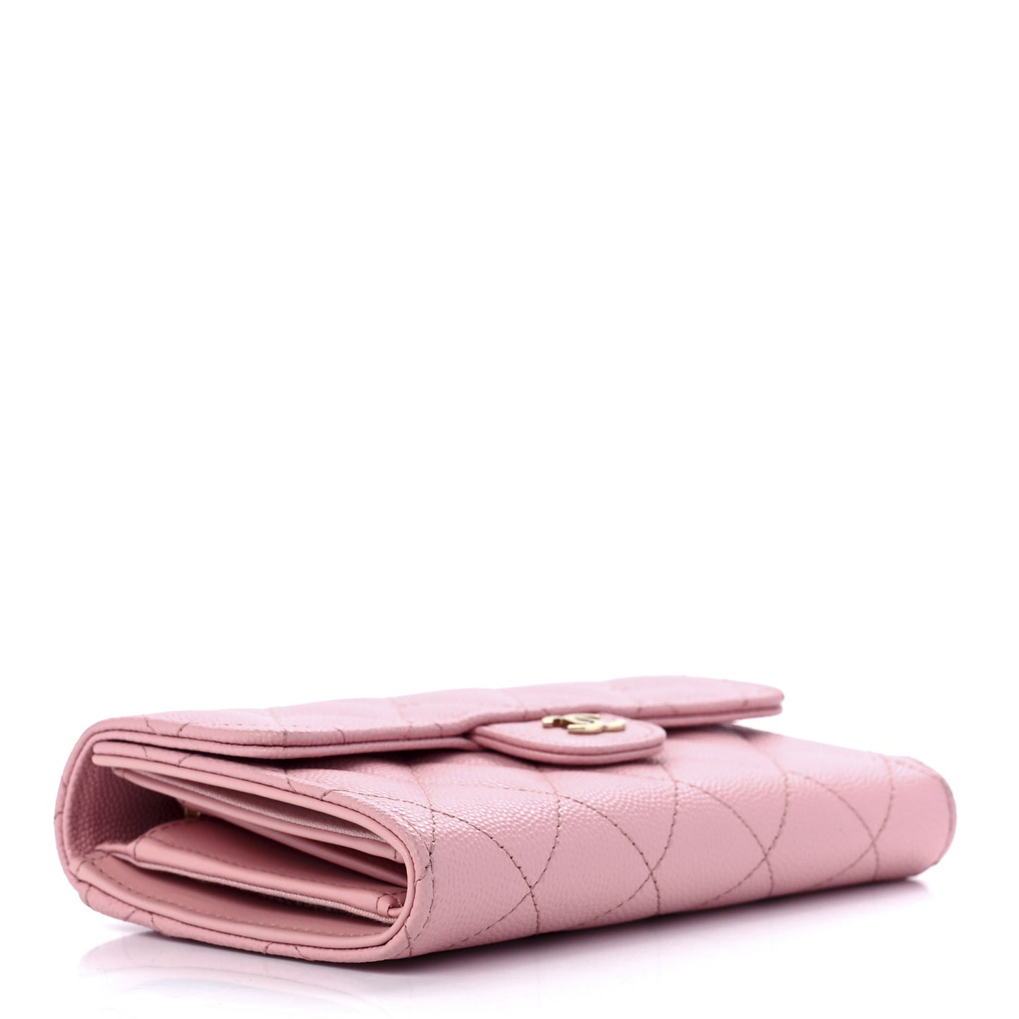 Caviar Quilted Medium Flap Wallet Pink