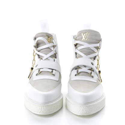 Louis Vuitton Calfskin Suede Mens Creeper Ankle Boots 8.5 White 2 of 8