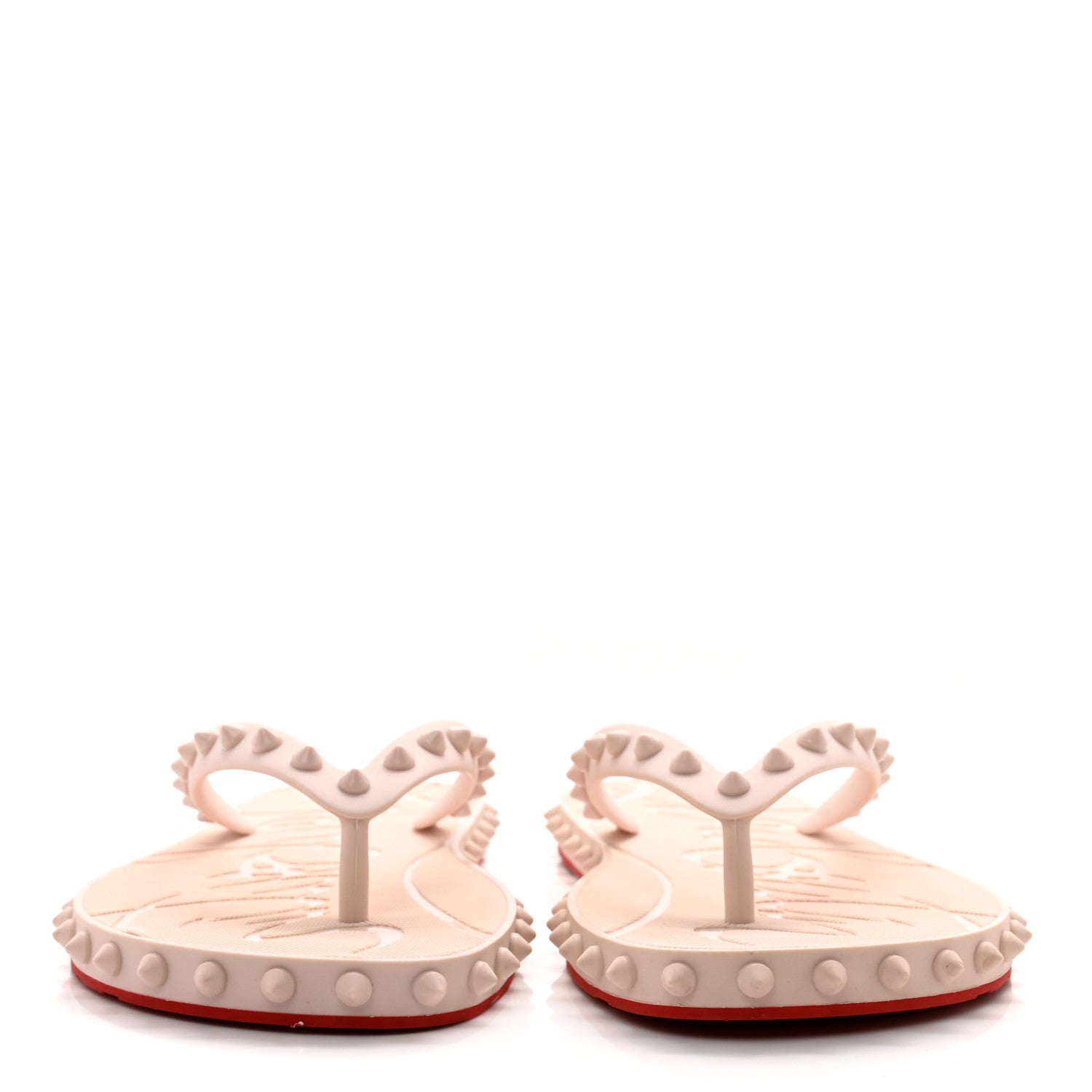 Christian Louboutin Rubber Spike Super Loubi Flip Flop Sandals 39 Leche 2 of 7