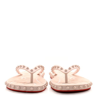 Christian Louboutin Rubber Spike Super Loubi Flip Flop Sandals 39 Leche 2 of 7
