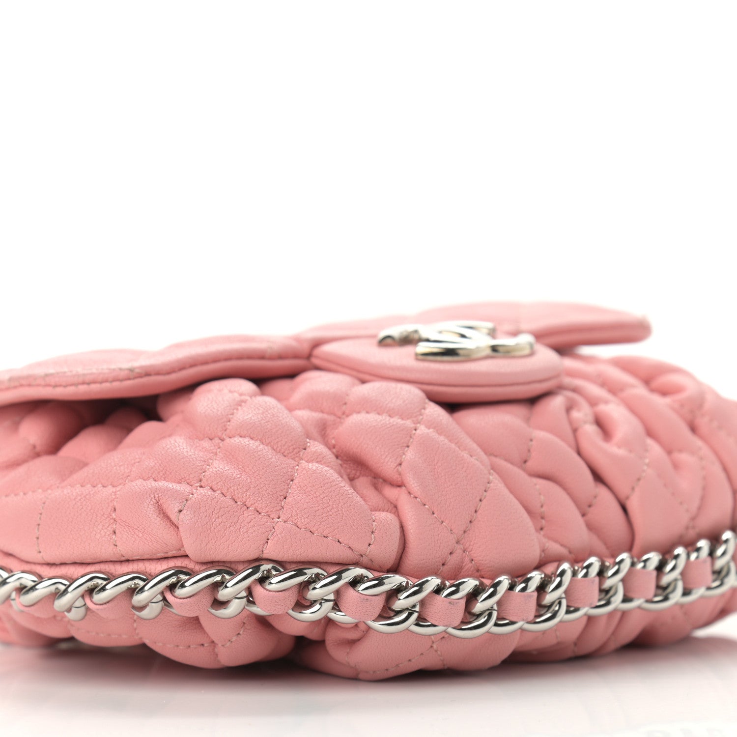 Chanel Washed Lambskin Quilted Mini Chain Around Messenger Pink 10 of 12