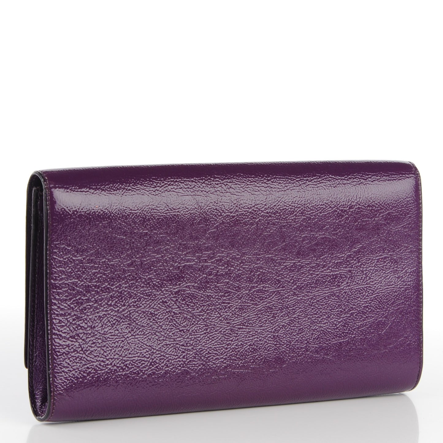 Textured Patent Monogram Large Belle De Jour Clutch Purple