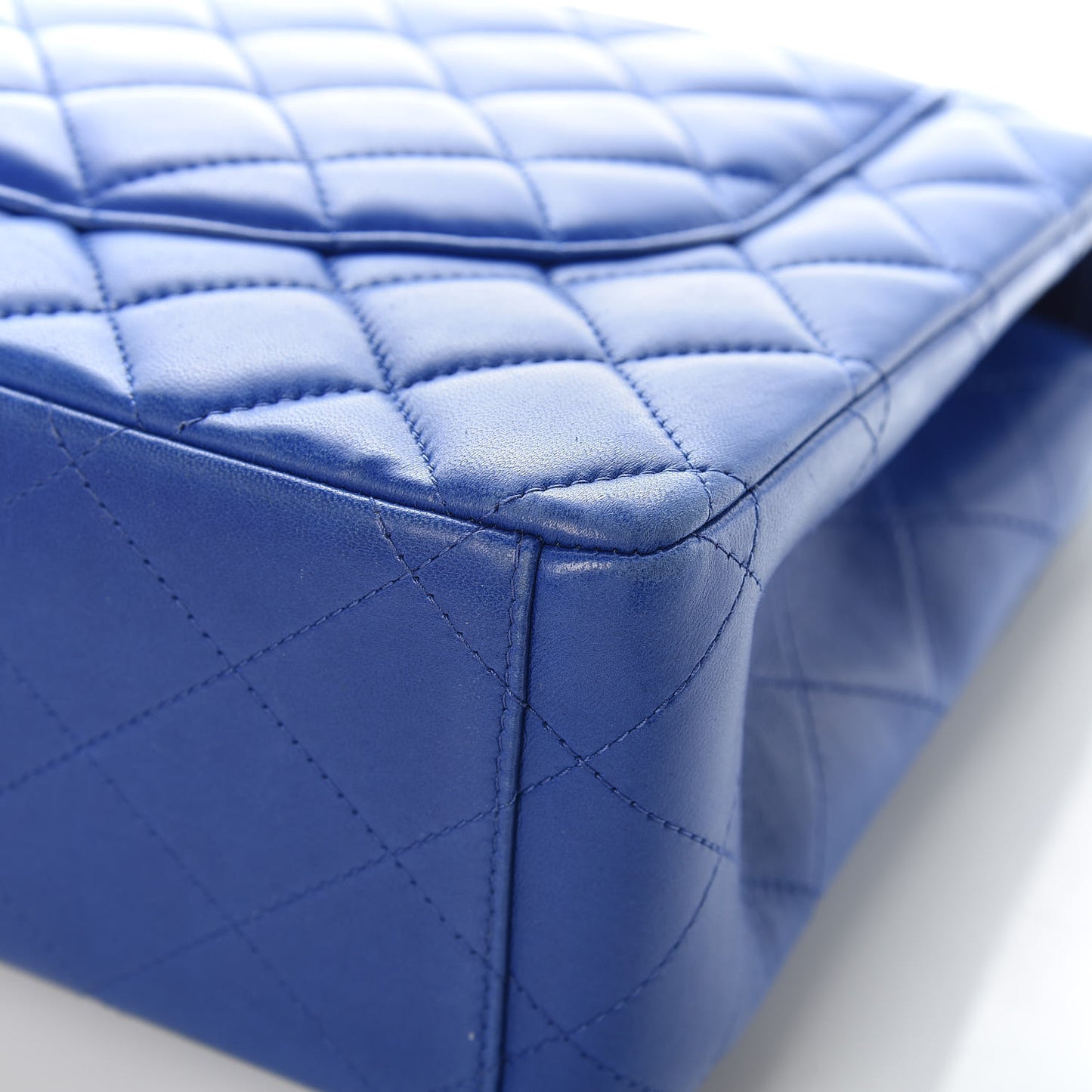 Lambskin Quilted Maxi Double Flap Blue