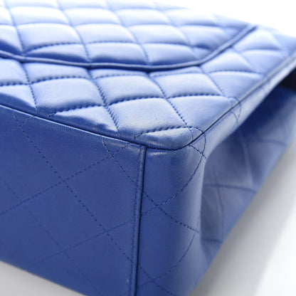 Chanel Lambskin Quilted Maxi Double Flap Blue 16 of 19