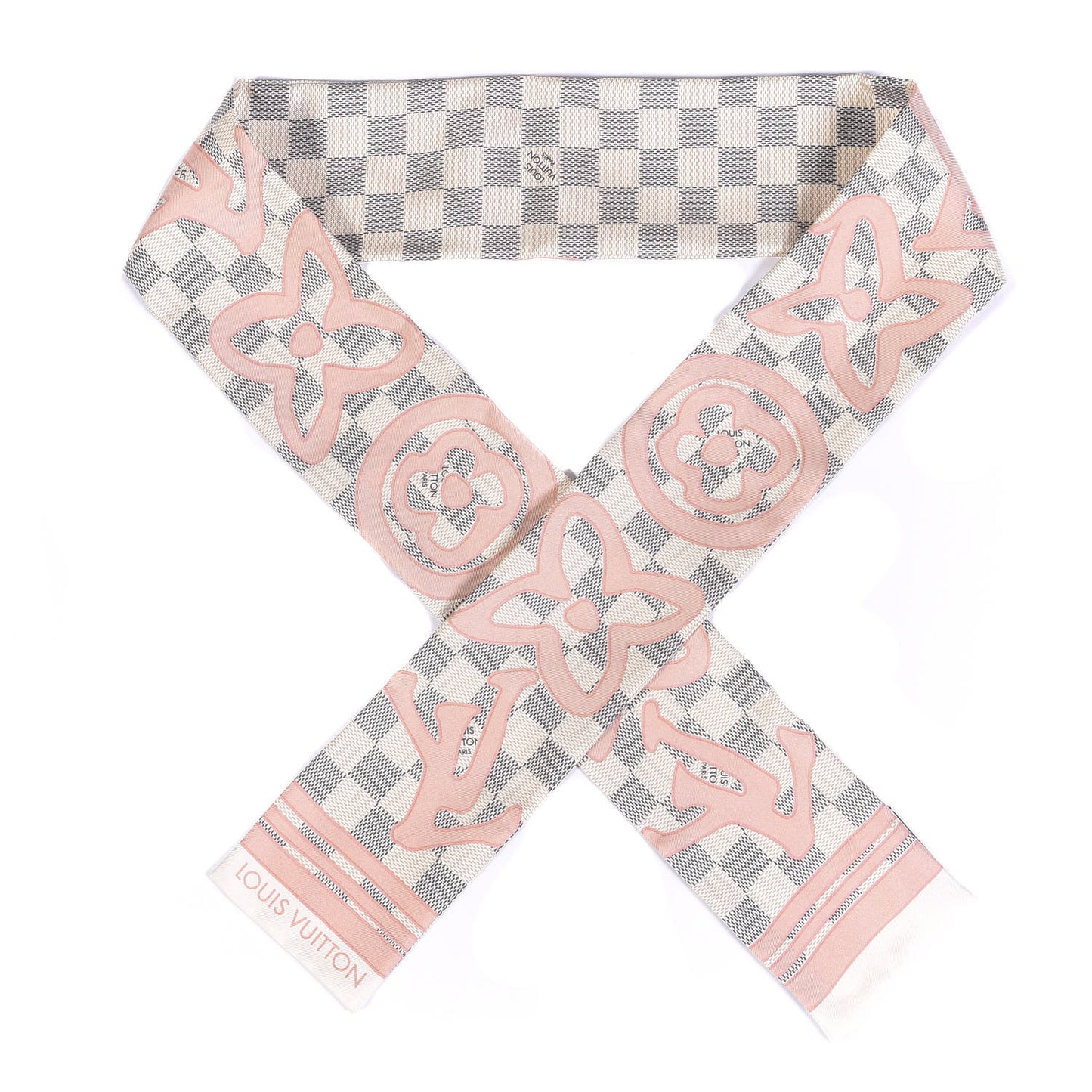 Silk Damier Azur Tahitienne Bandeau Rose Ballerine