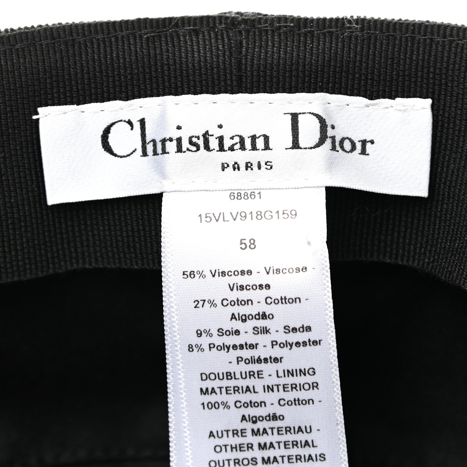 Christian Dior Velvet D Major Cap 58 Blue 5 of 6