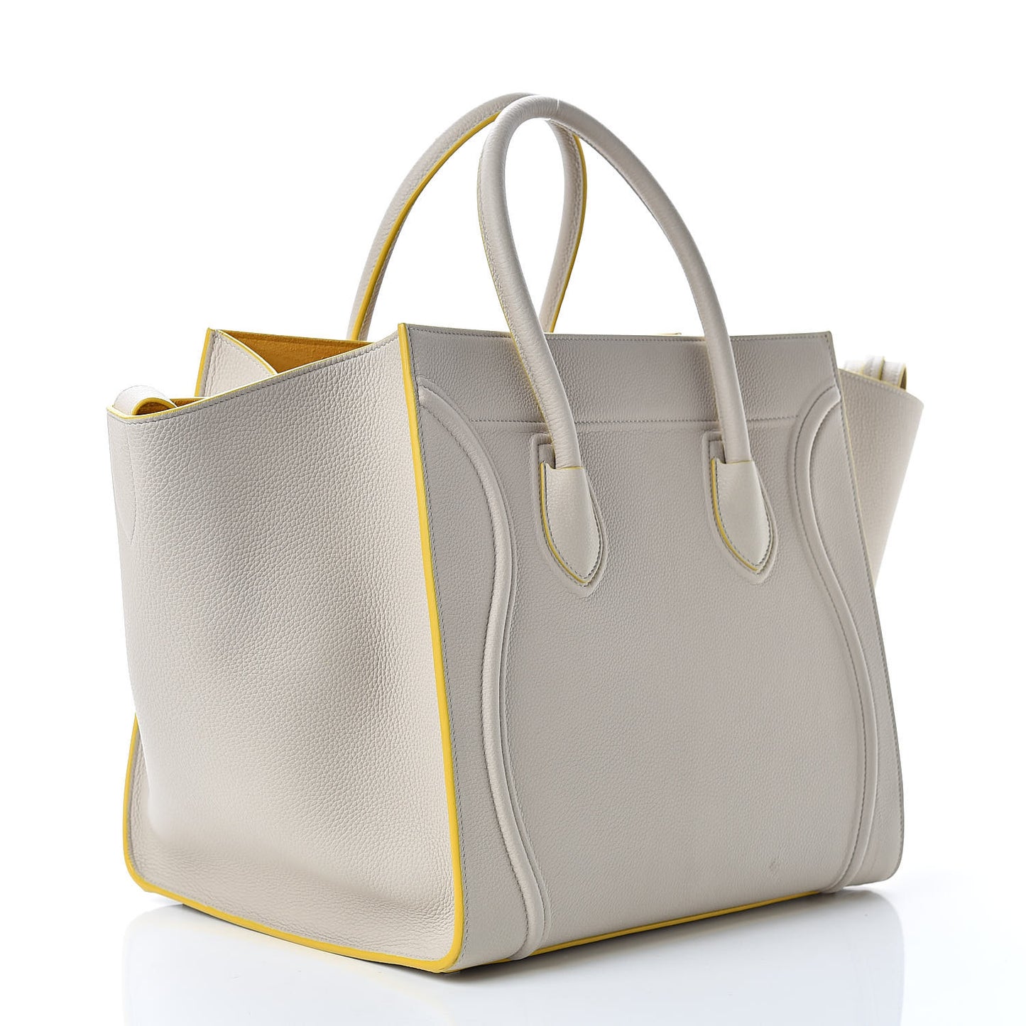 Grained Calfskin Medium Phantom Luggage Light Beige