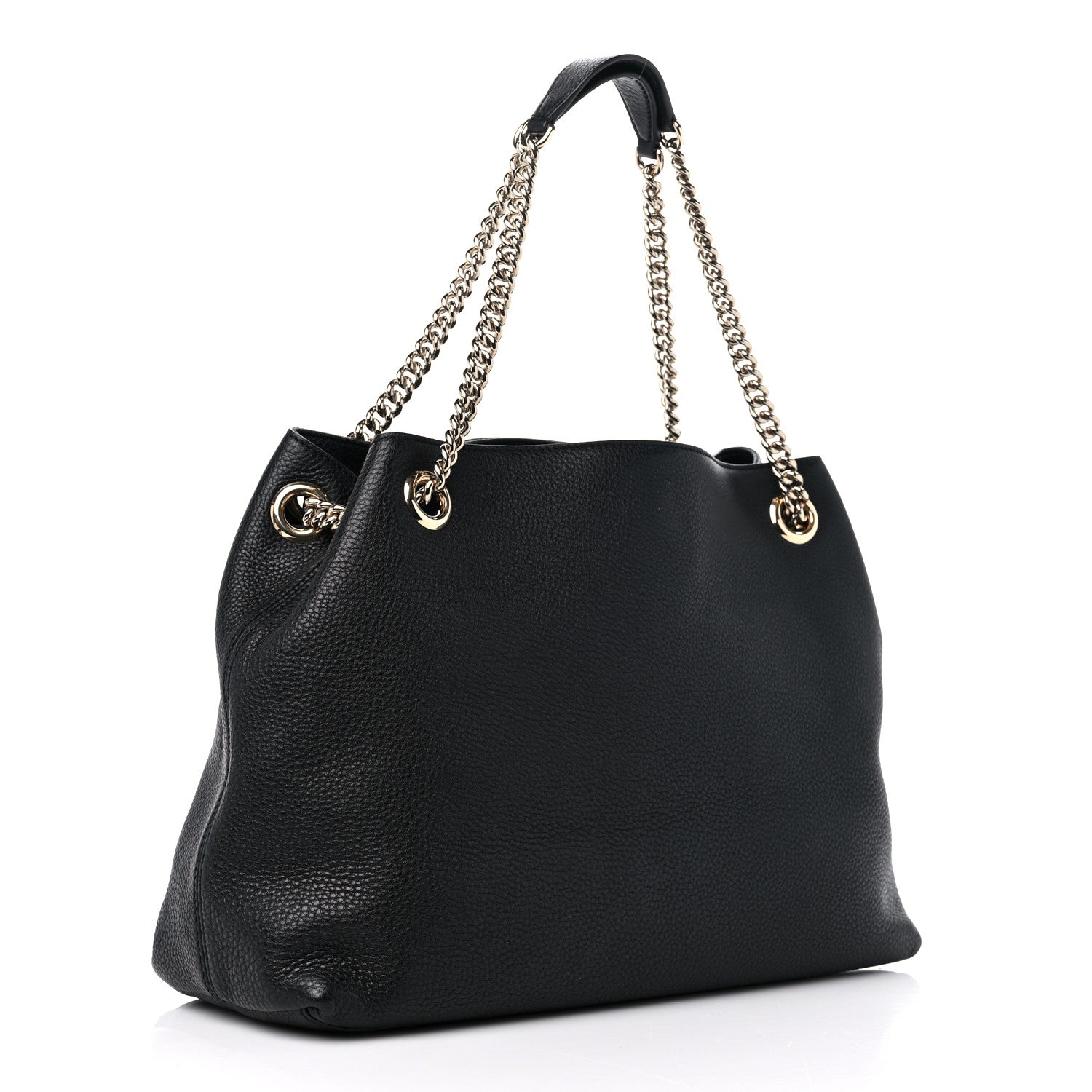 Gucci Pebbled Calfskin Medium Soho Chain Shoulder Bag Black 3 of 9