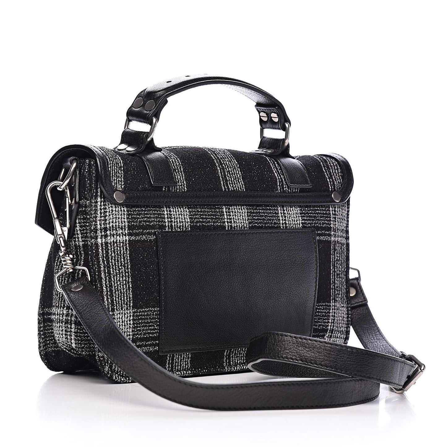 Jacquard Plaid Tiny PS1 Satchel Black White