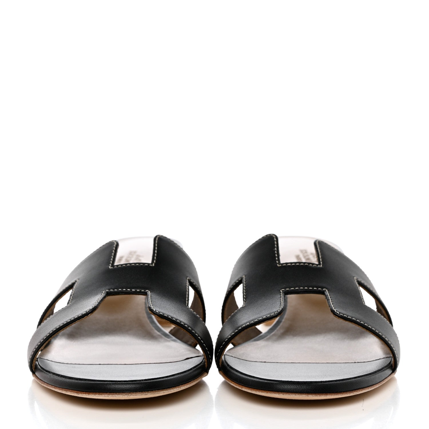Hermes Calfskin Oasis Sandals 39.5 Black 2 of 9
