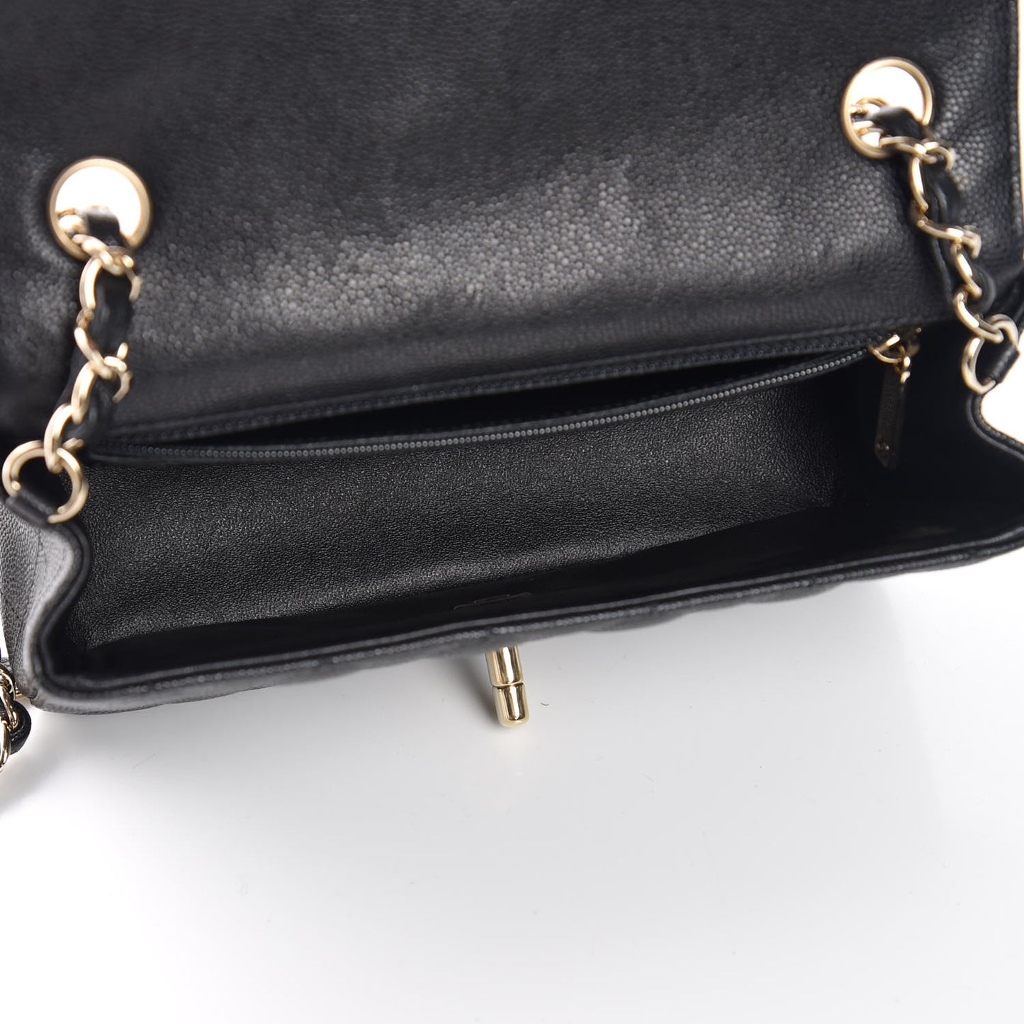 Caviar Quilted Mini Rectangular Flap Black