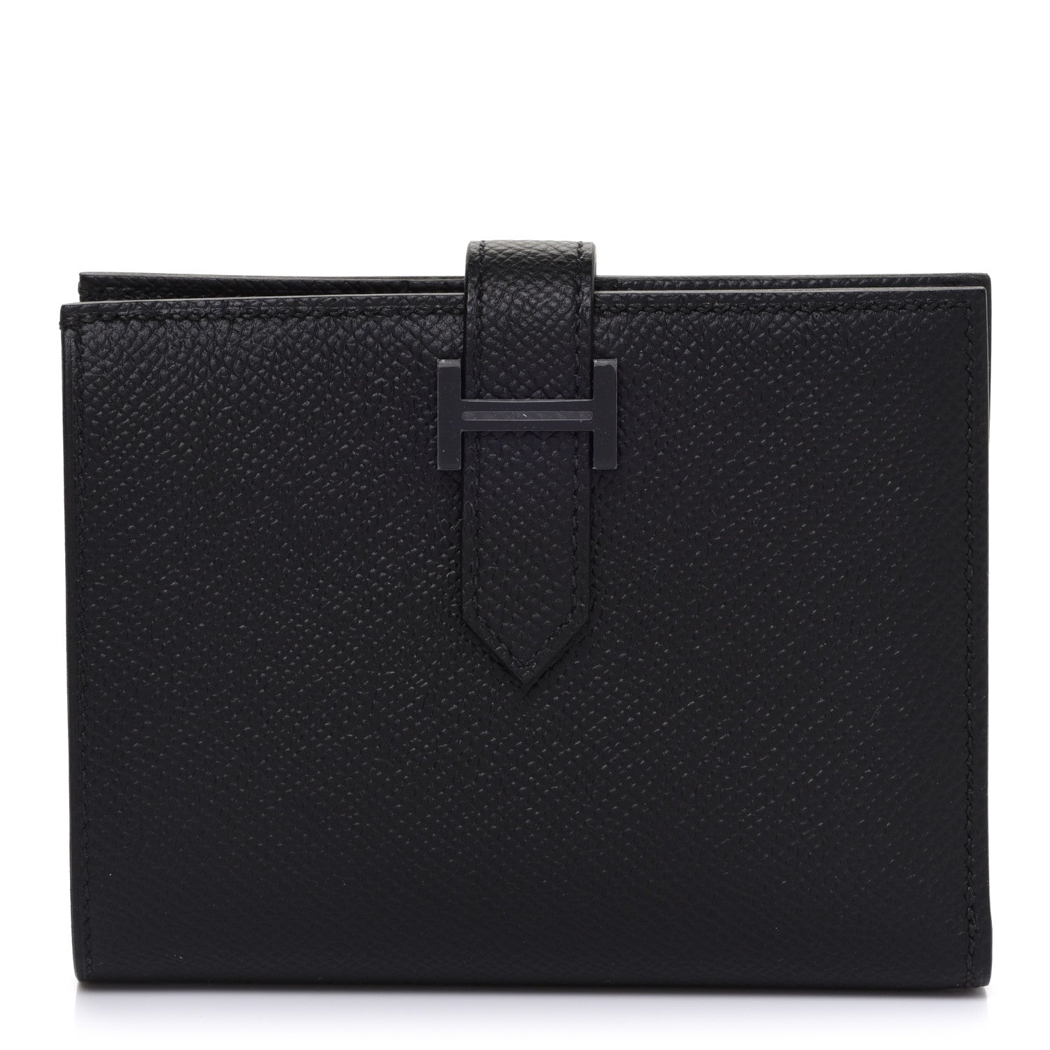 Hermes Epsom Monochrome Bearn Compact Wallet Black 1 of 8