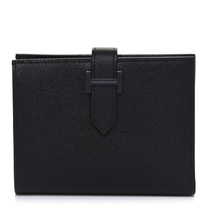 Hermes Epsom Monochrome Bearn Compact Wallet Black 1 of 8