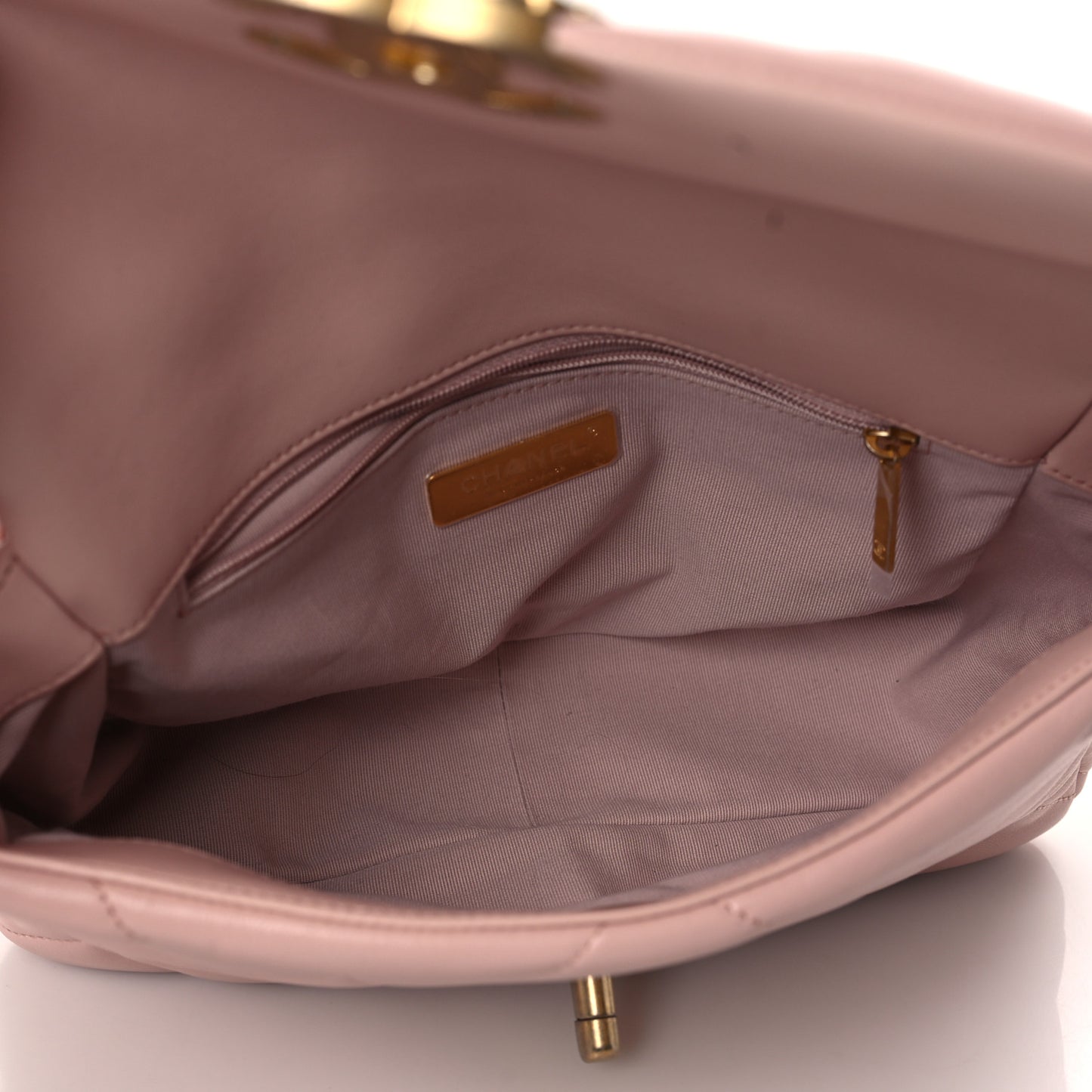 Lambskin Quilted Medium Chanel 19 Flap Light Pink