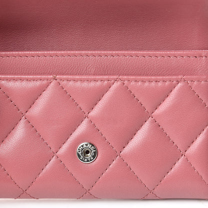Chanel Lambskin Quilted Flap Card Holder Pink 9 of 14