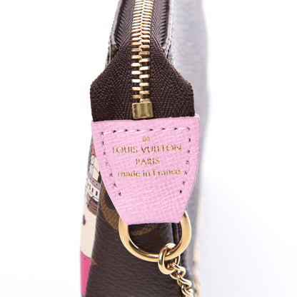 Louis Vuitton Monogram 2016 Christmas Animation Mini Pochette Accessories Rose Ballerine 6 of 8