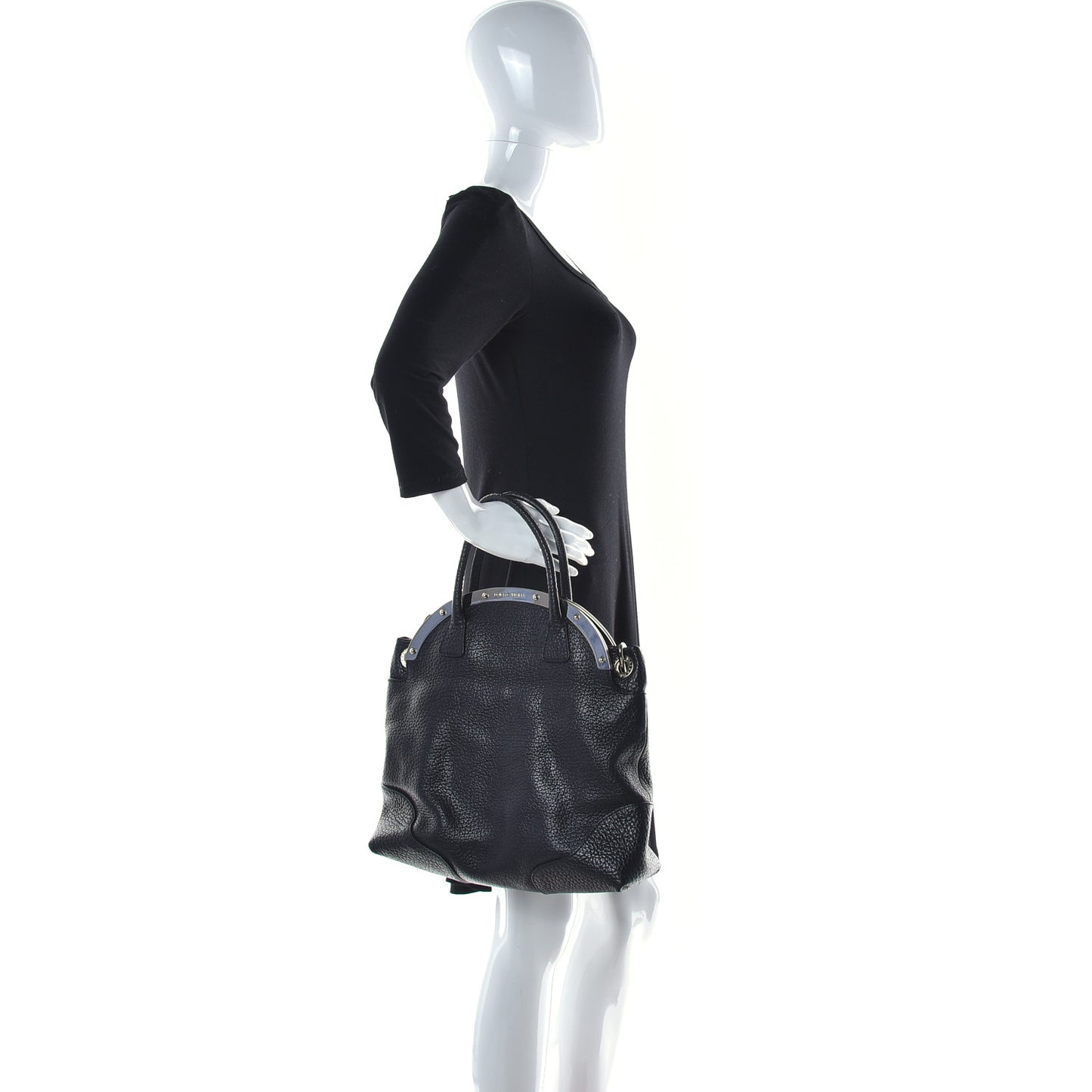 Calfskin Miss Camp Shoulder Bag Black