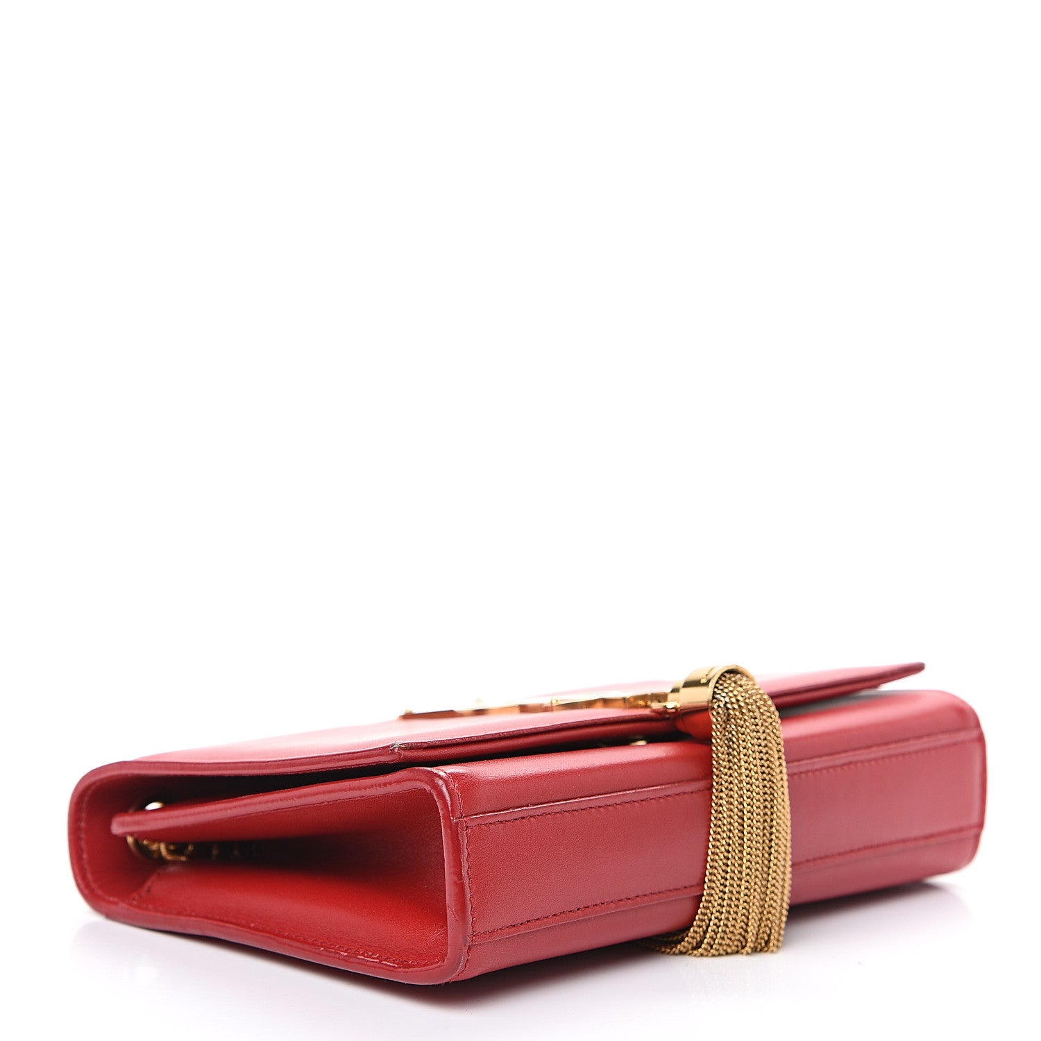 Saint Laurent Calfskin Small Classic Monogram Kate Tassel Satchel Red 3 of 12