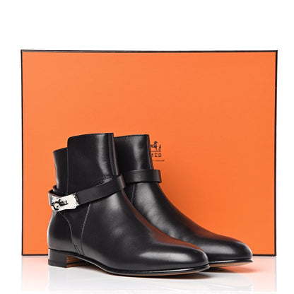 Hermes Calfskin Neo Low Boots 38 Black 10 of 10