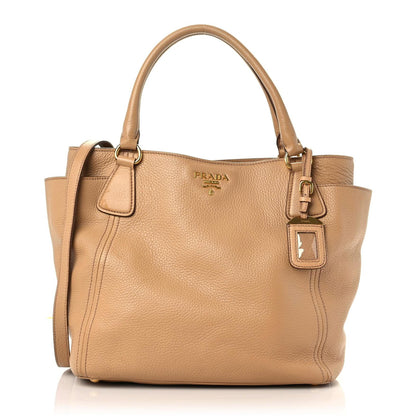 Prada Vitello Daino Side Pocket Tote Caramel 1 of 13
