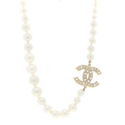 Chanel Pearl CC 100th Anniversary Necklace Light Gold 1 of 6