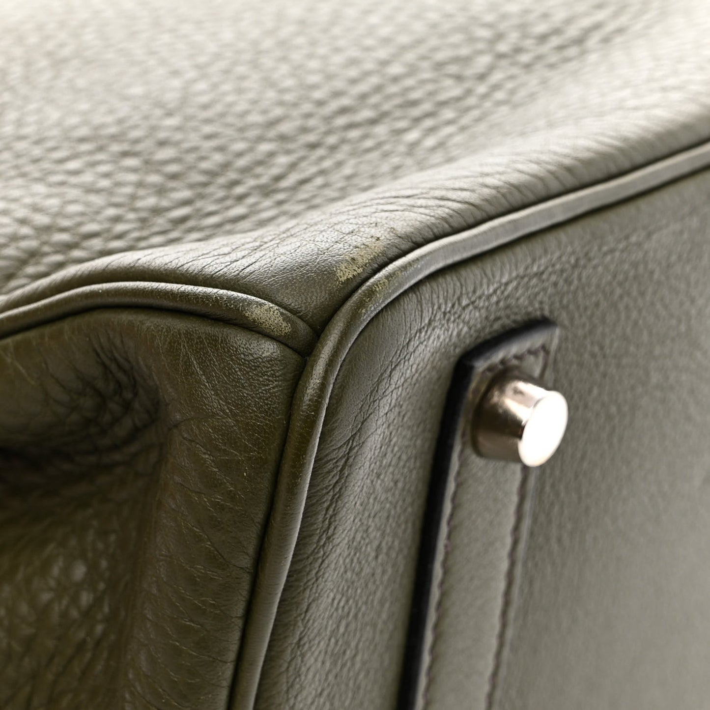 Taurillon Clemence Birkin 35 Vert Olive