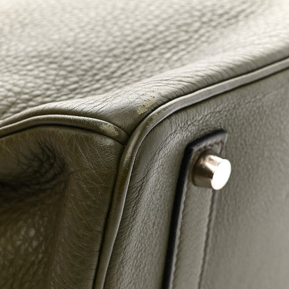 Hermes Taurillon Clemence Birkin 35 Vert Olive 8 of 16