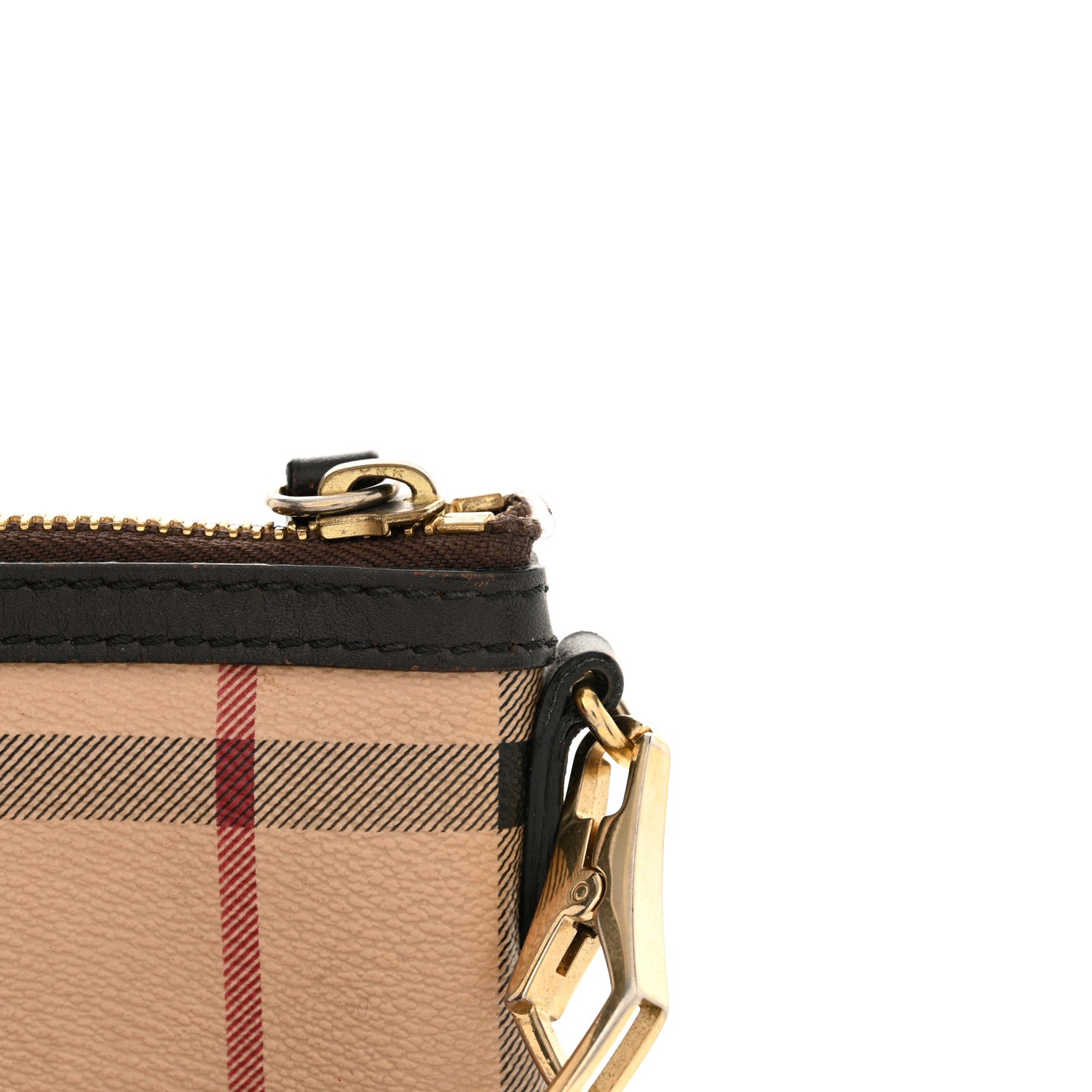 Burberry Haymarket Check Small Peyton Crossbody Clutch Bag Chocolate 11 of 11