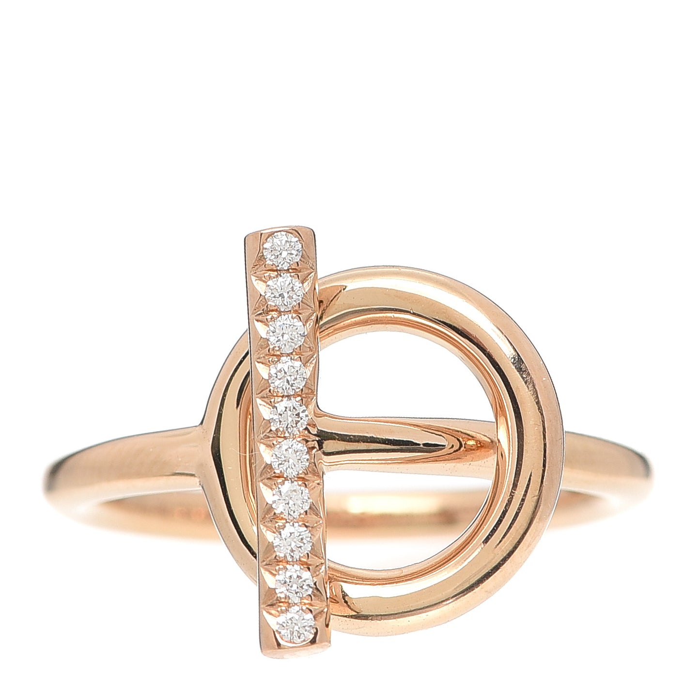 18K Rose Gold Diamond PM Echappee Ring 52 6