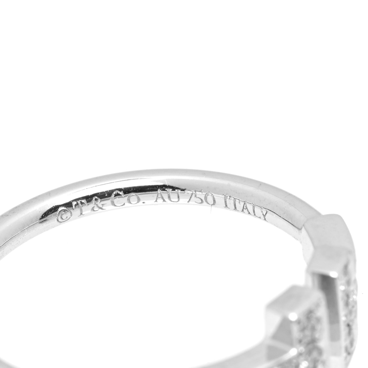 18K White Gold Diamond T Wire Ring 49 5