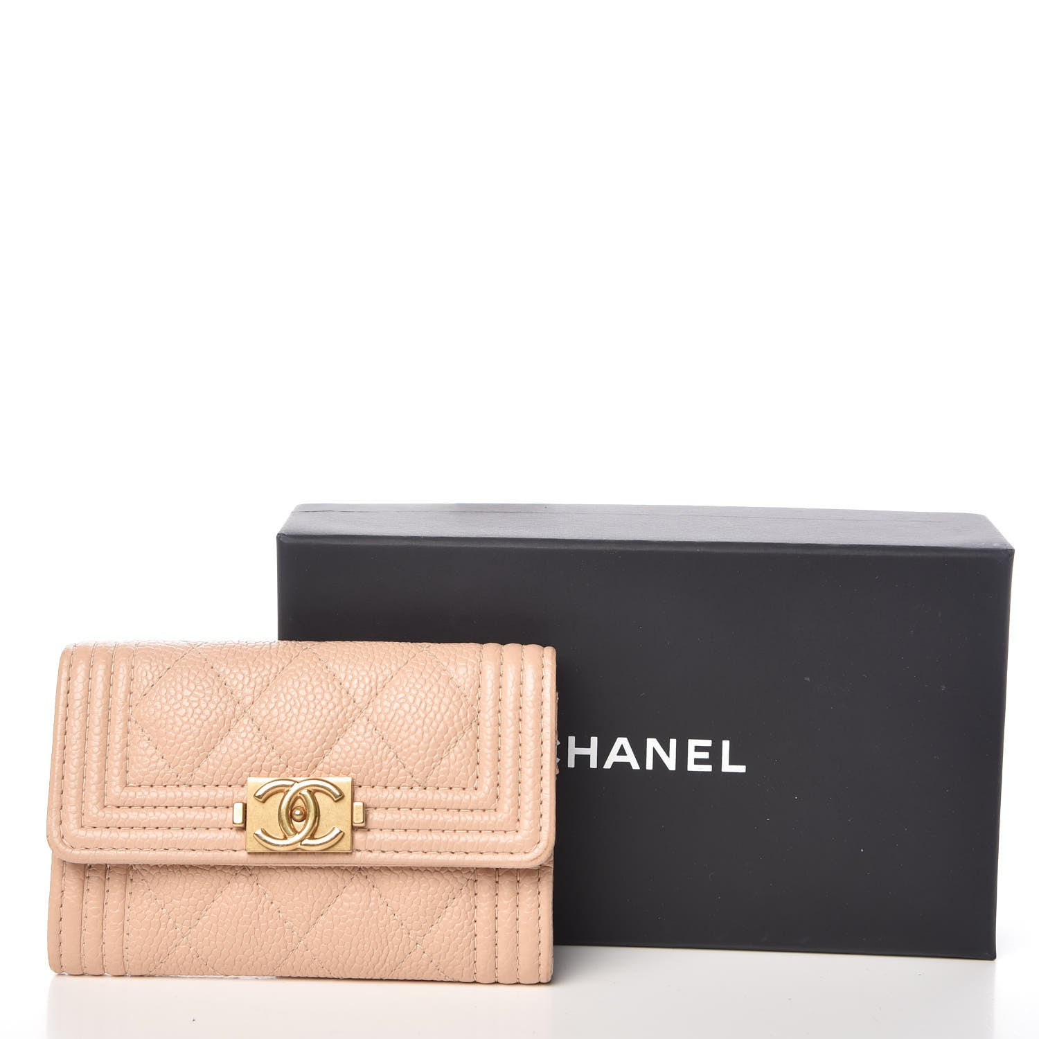 Chanel Caviar Quilted Boy Card Holder Beige Clair 9 of 9