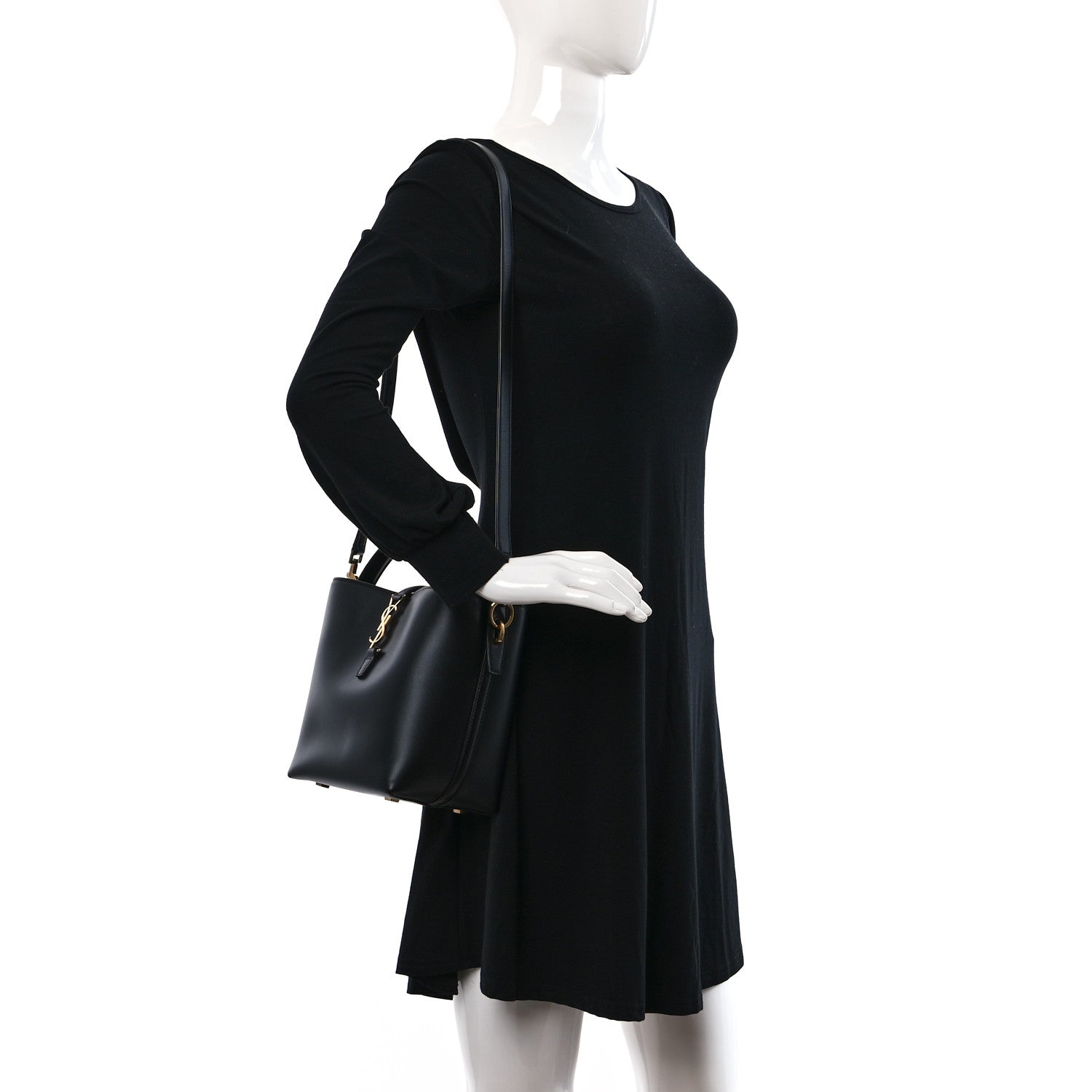 Saint Laurent Shiny Calfskin Le 37 Bucket Bag Black 2 of 9