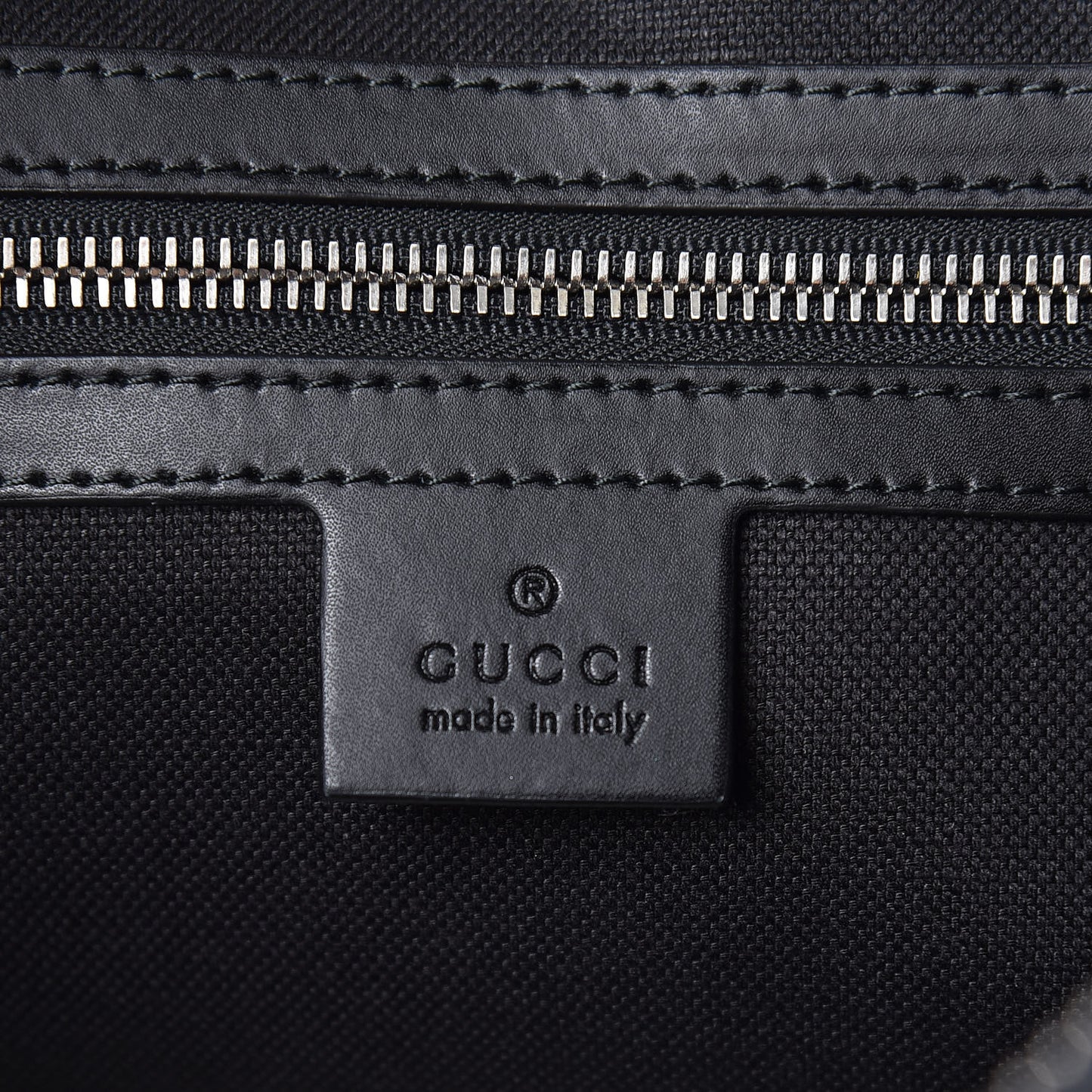 Soft GG Supreme Monogram Appia Calfskin Web East West Messenger Bag Black Grey