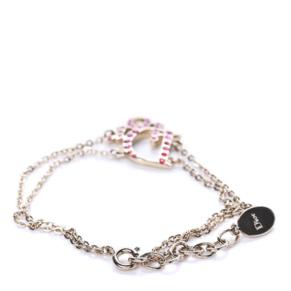 Christian Dior Crystal Logo Bracelet Silver Multicolor 2 of 3