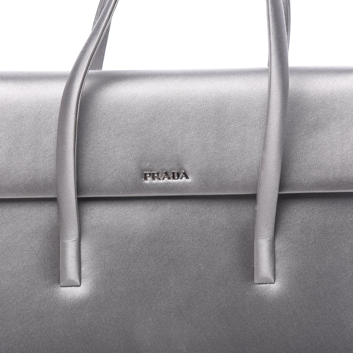 Prada Satin Flap Tote Grafite 9 of 12